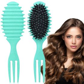 Curl Defining Hair Brush, Shaping And Defining Curls,Hair On Hair Brushes (Color: Green)