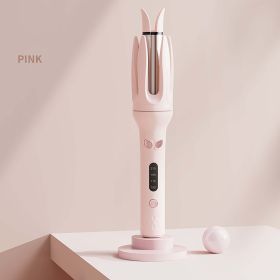 Spin And Curl, Automatic Hair Curling Iron For Healthy & Shiny, Effortless Curls & Waves, 28mm Barrel Hair Curler With 4 Temperature-adjusting Mo (Color: Pink)