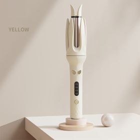 Spin And Curl, Automatic Hair Curling Iron For Healthy & Shiny, Effortless Curls & Waves, 28mm Barrel Hair Curler With 4 Temperature-adjusting Mo (Color: Yellow)