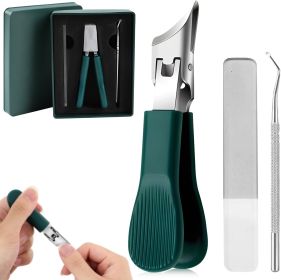 Eagle Beak Nail Clippers 3 Piece Set Wide Jaw Slanted Clippers Anti-Splash Beveled Edge Clippers For Men & Women Long Handle Thick Nail Trimmer G (Option: 3in1)